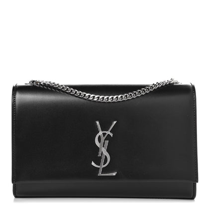 Saint Laurent Smooth Calfskin Medium Monogram Kate Satchel Black 1 of 8