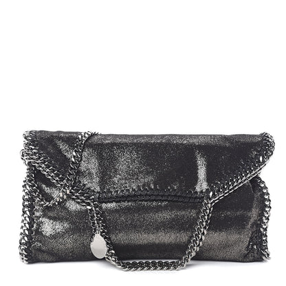 Stella McCartney Chamois Shiny Dotted Falabella Fold Over Tote Ruthenium 1 of 8