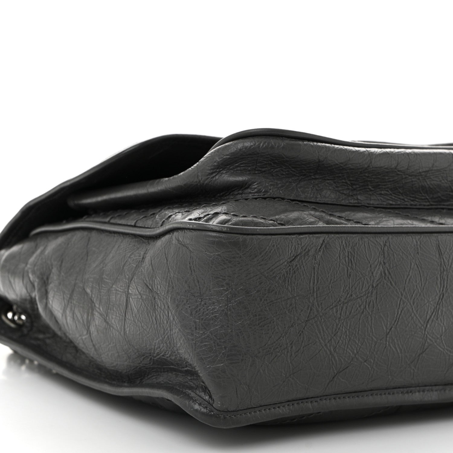 Saint Laurent Crinkled Calfskin Matelasse Monogram Large Niki Chain Satchel Storm 9 of 11