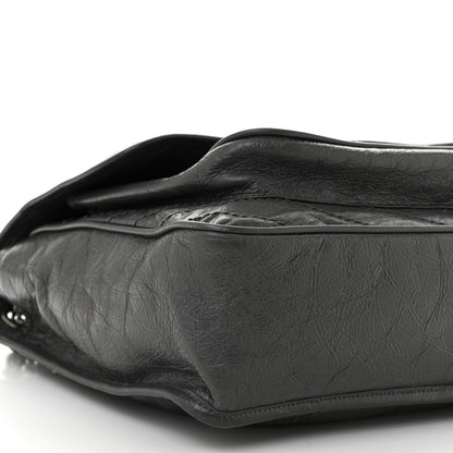 Saint Laurent Crinkled Calfskin Matelasse Monogram Large Niki Chain Satchel Storm 9 of 11
