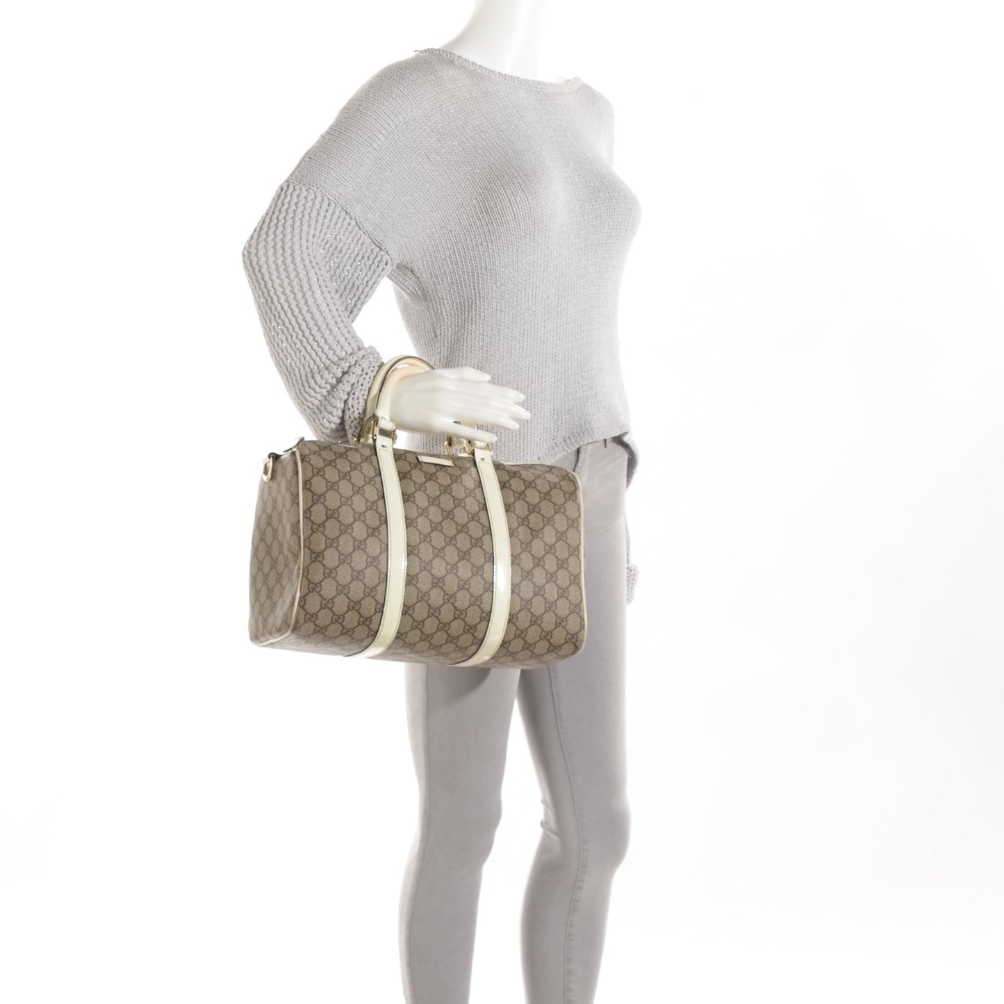 GG Plus Monogram Medium Joy Boston Off White