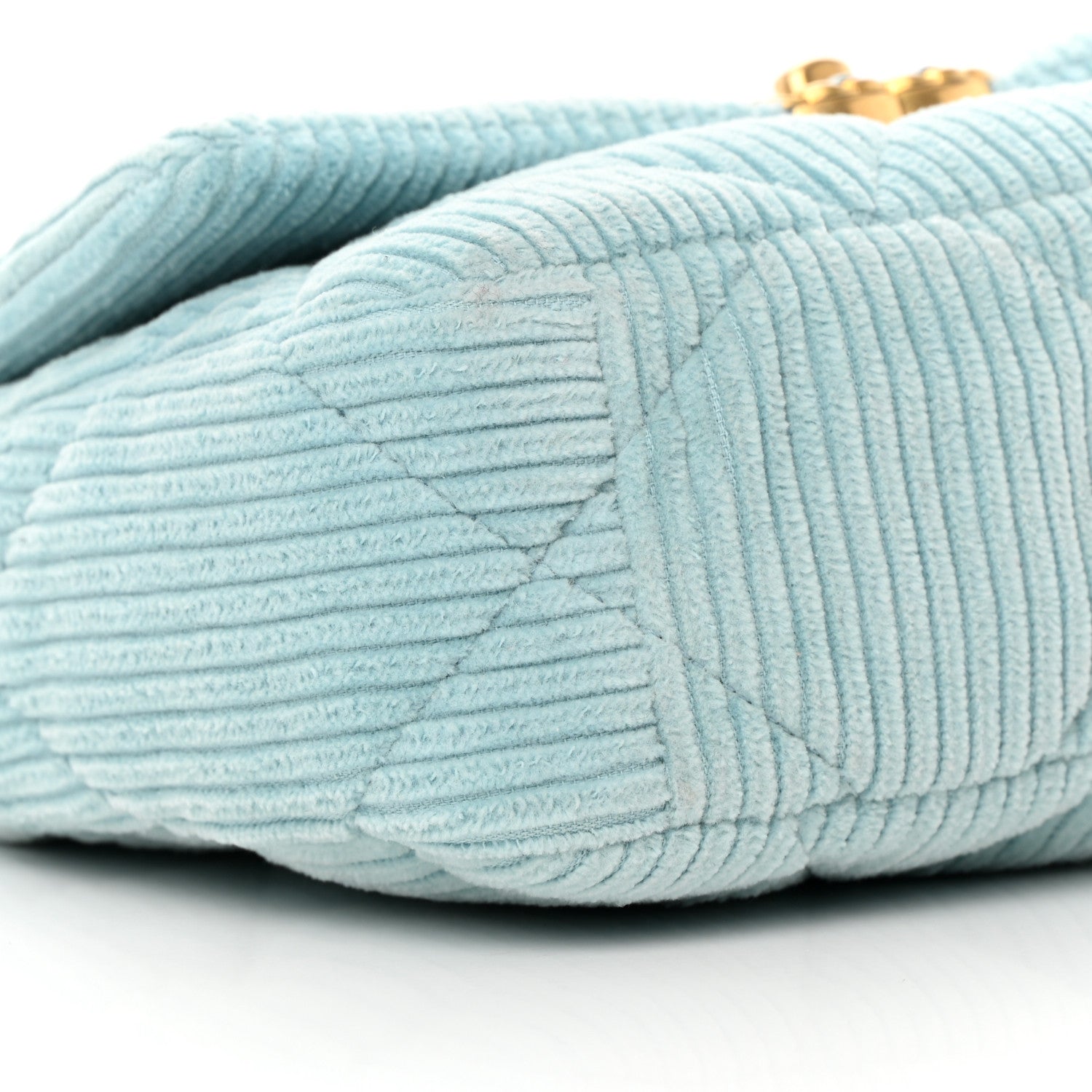 Chanel Corduroy Quilted Medium Chanel 19 Flap Light Blue 8 of 10