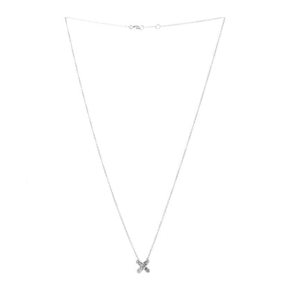 Tiffany Platinum Diamond Cross Stitch Pendant Necklace 3 of 6