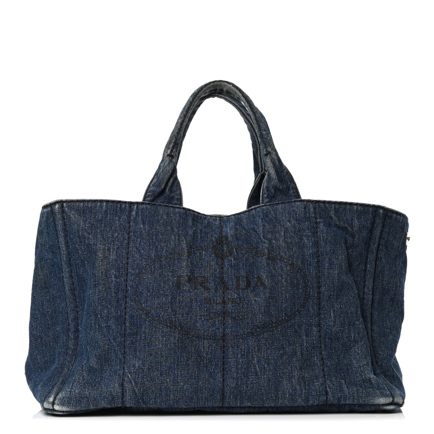Denim Logo Tote Bleu