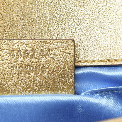 Gucci Metallic Calfskin Matelasse Mini GG Marmont Shoulder Bag Gold Pink 7 of 11