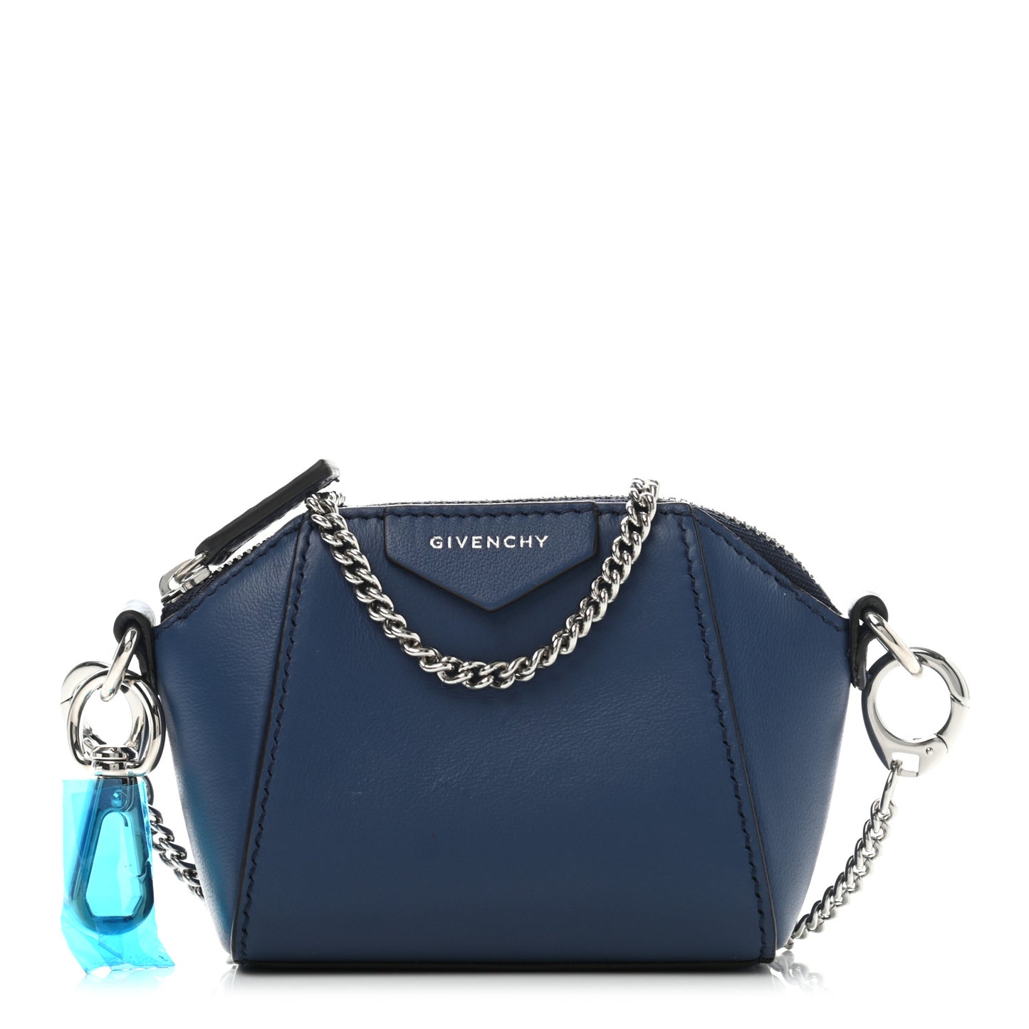 Lambskin Baby Antigona with Chain Midnight Blue
