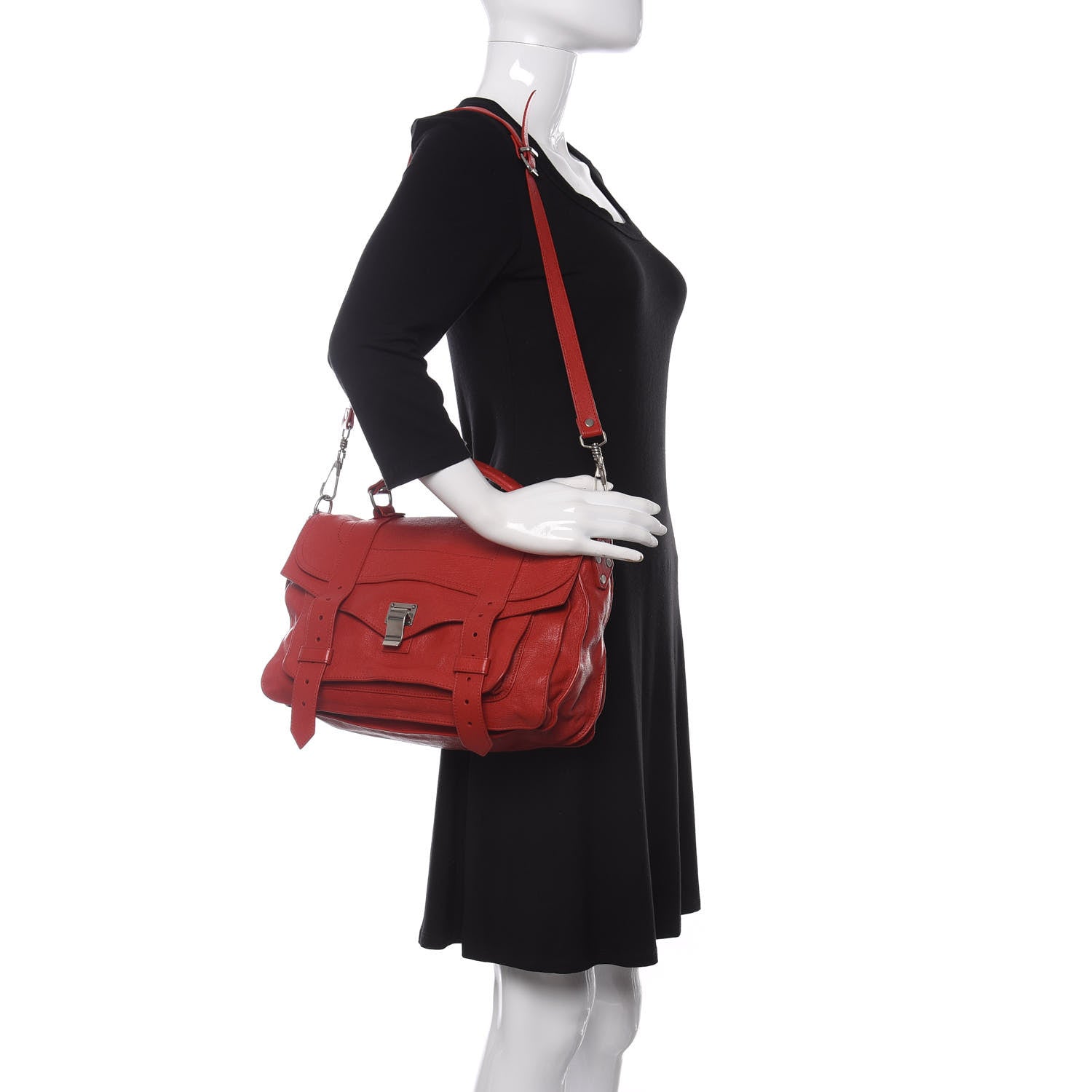Proenza Schouler Lambskin Medium PS1 Satchel Red 2 of 9