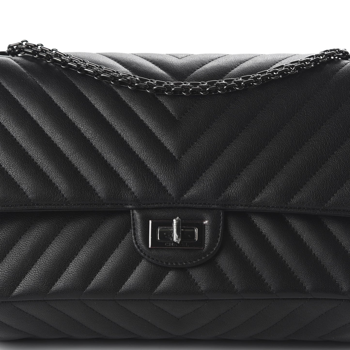 Sheepskin Chevron Quilted 2.55 Reissue 226 Flap So Black