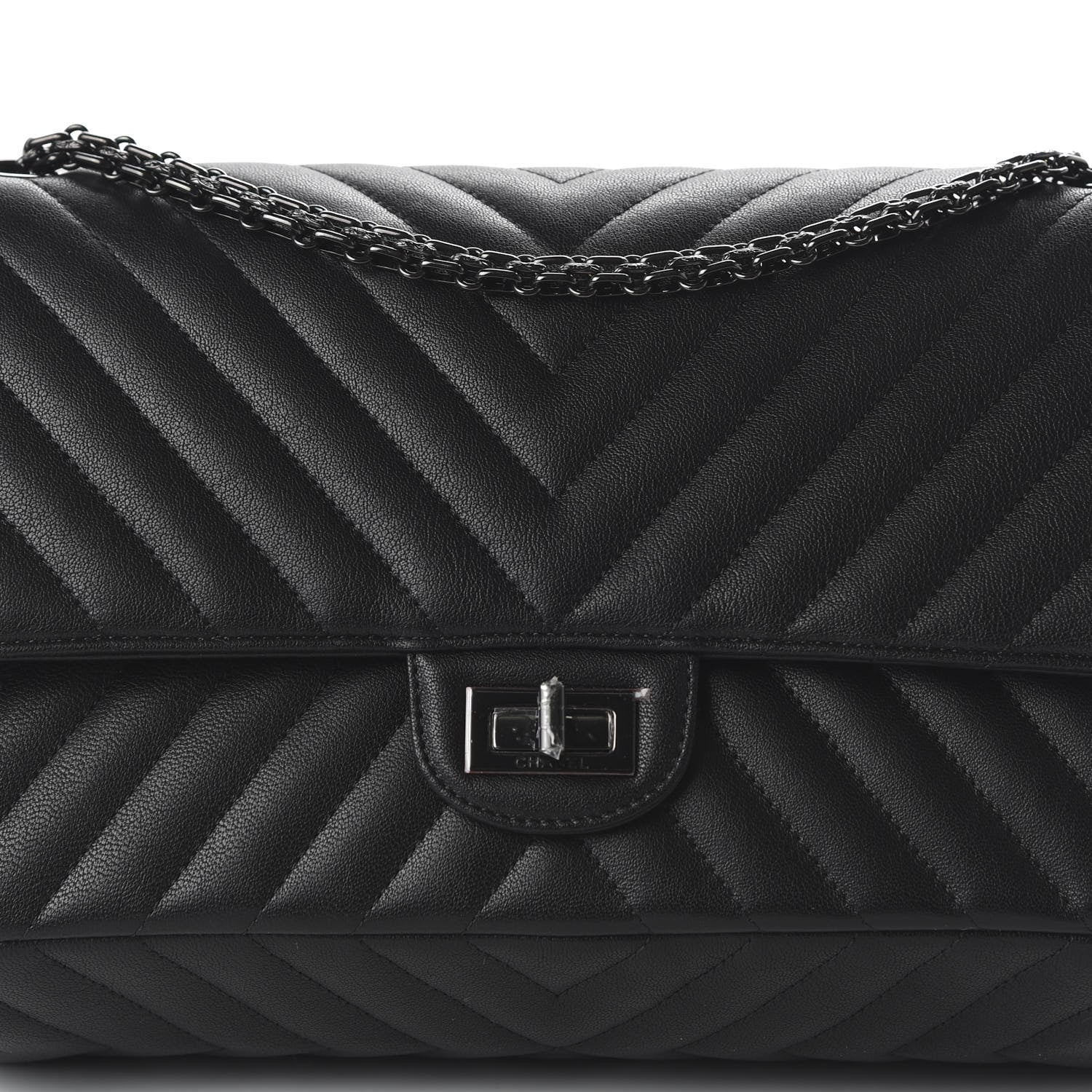 Chanel Sheepskin Chevron Quilted 2.55 Reissue 226 Flap So Black 9 of 10