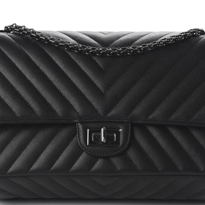 Chanel Sheepskin Chevron Quilted 2.55 Reissue 226 Flap So Black 9 of 10