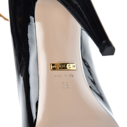 Gucci Vernice Crystal Ankle Strap Pumps 39 Black 7 of 9
