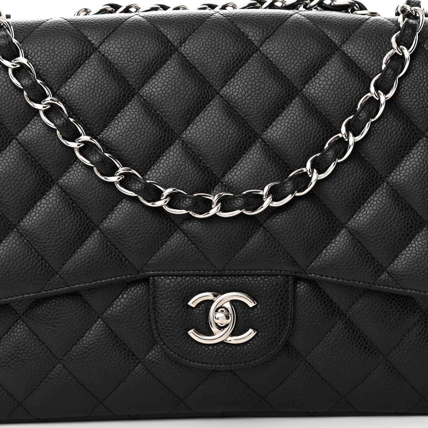 Chanel Caviar Quilted Jumbo Single Flap Black 8 of 13