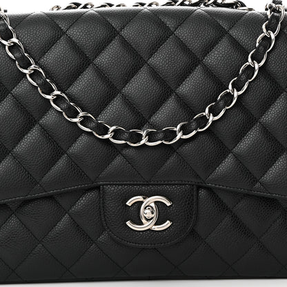 Chanel Caviar Quilted Jumbo Single Flap Black 8 of 13