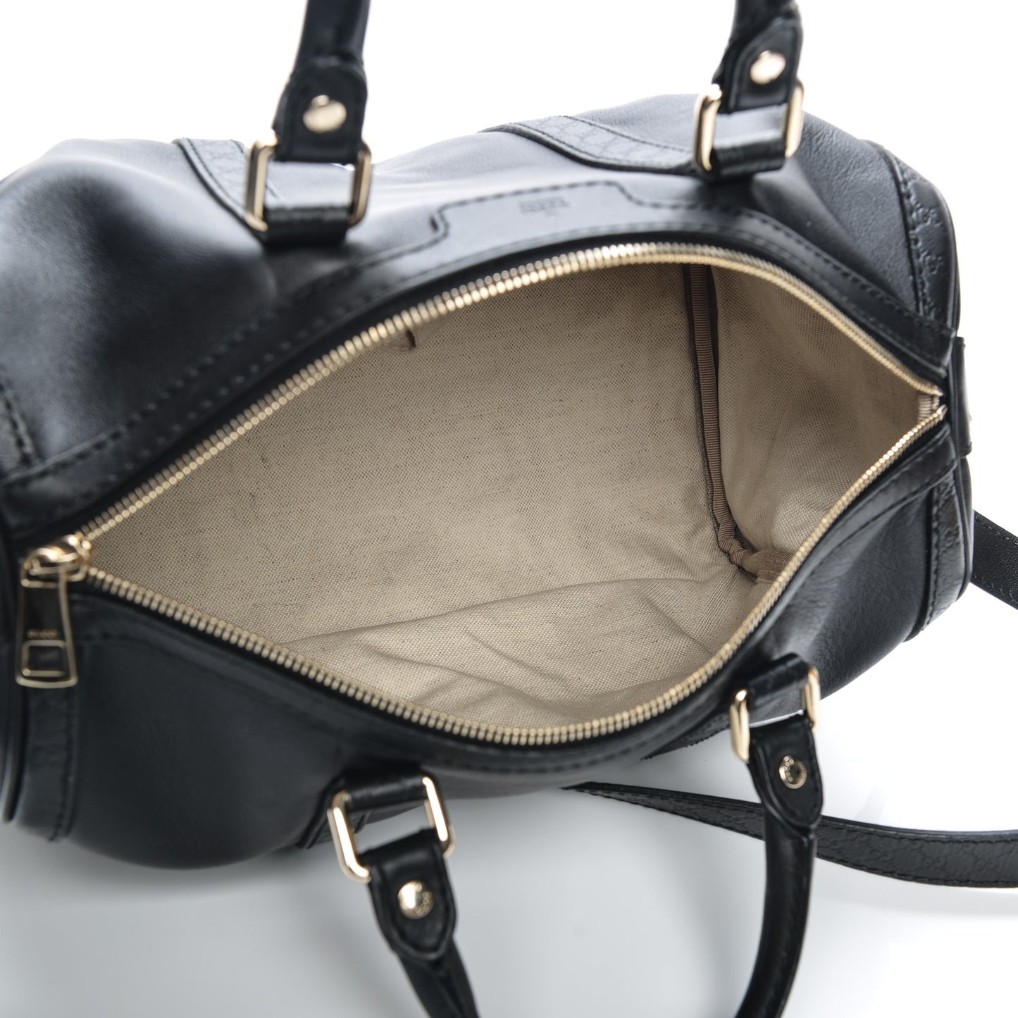 Calfskin Microguccissima Trim Medium Boston Black