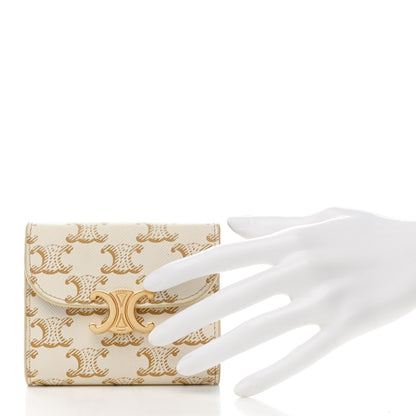 Celine Triomphe Canvas Small Triomphe Wallet White 2 of 14