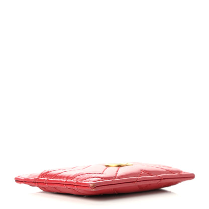 Gucci Calfskin Matelasse GG Marmont Card Holder Hibiscus Red 4 of 6