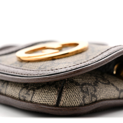 Gucci GG Supreme Monogram Textured Dollar Calfskin Blondie Card Case Wallet with Strap Beige Ebony New Acero 10 of 11