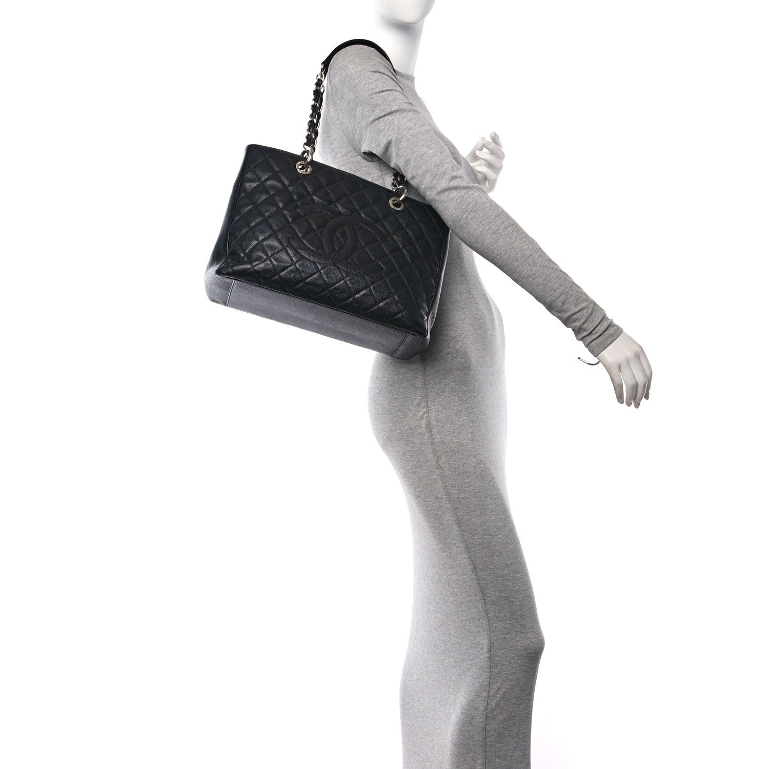 Chanel Caviar Quilted Grand Shopping Tote GST Black 2 of 10