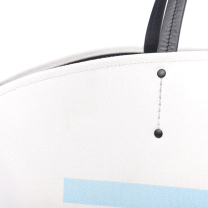 Prada Canvas Racing Logo Tote White 9 of 13