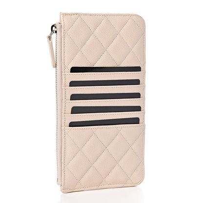 Chanel Caviar Quilted Classic Flat Wallet Pouch Light Beige 3 of 8