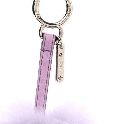 Fendi Fox Fur Shiny Nappa Bi-Color R ABCharm Bag Charm Lilla Blue Violetta 3 of 6