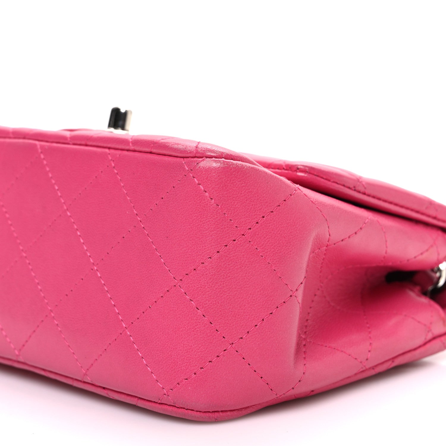 Chanel Lambskin Quilted Mini Square Flap Dark Pink 10 of 12