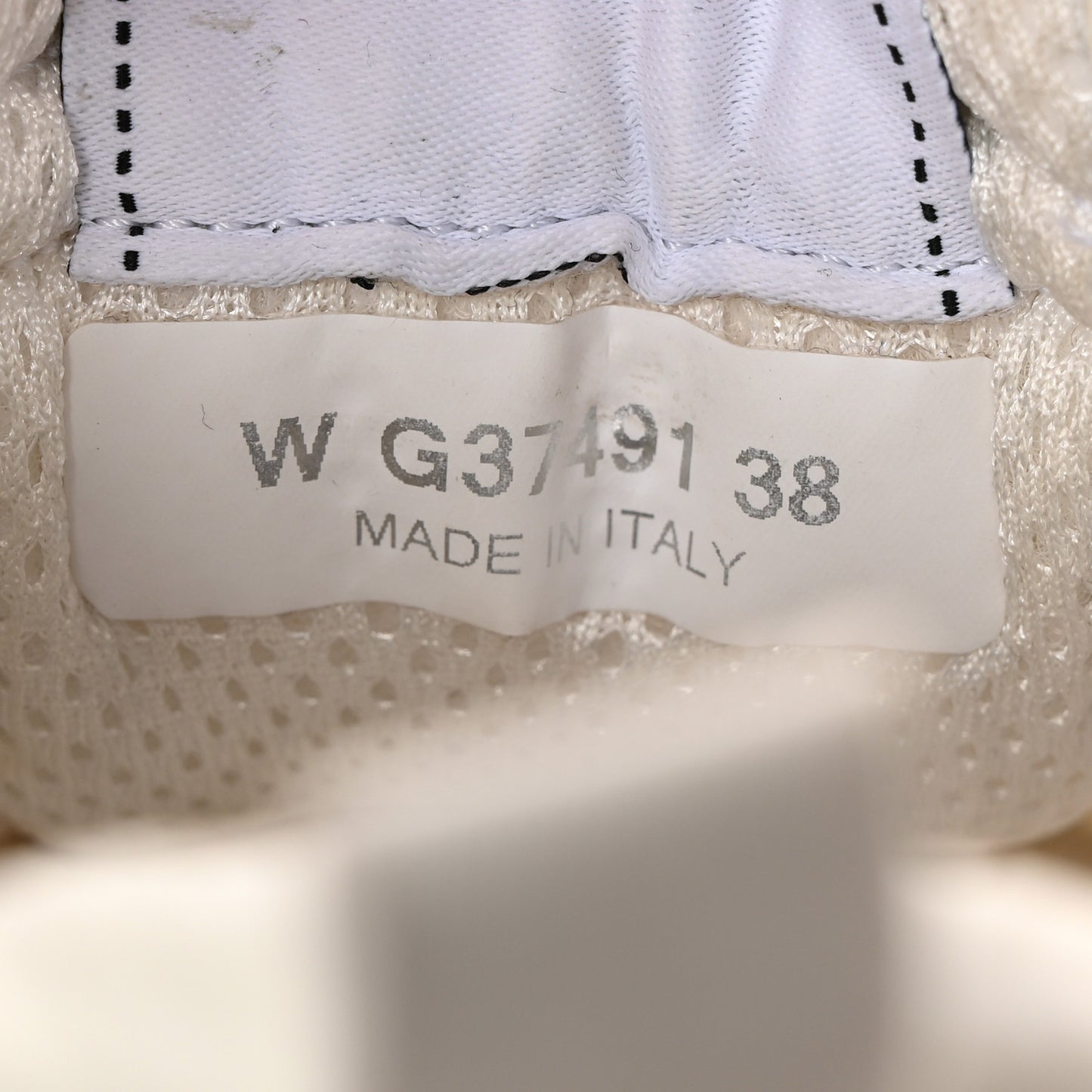 Calfskin Mesh Lycra Suede Womens Logo Sneakers 38 White Black