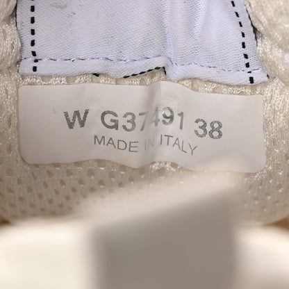 Chanel Calfskin Mesh Lycra Suede Womens Logo Sneakers 38 White Black 7 of 9