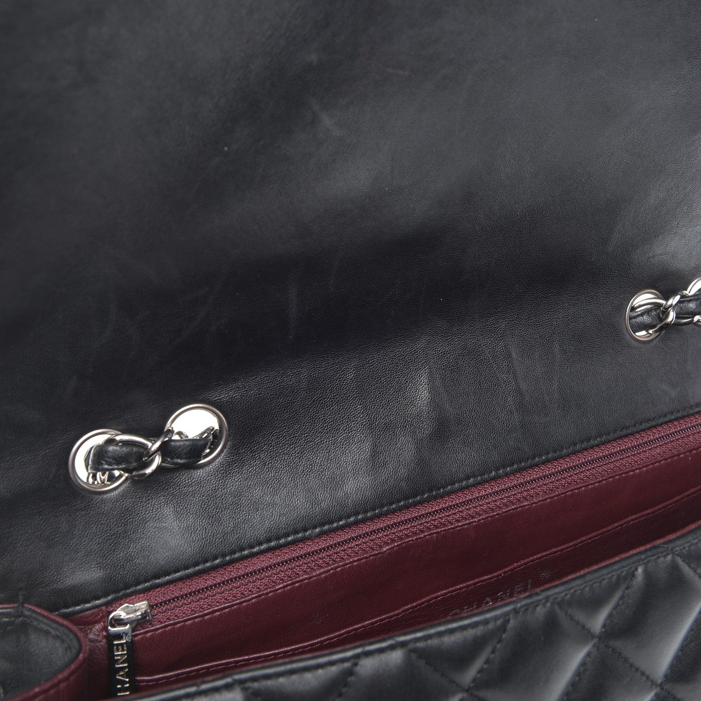 Lambskin Quilted Jumbo Single Flap Black