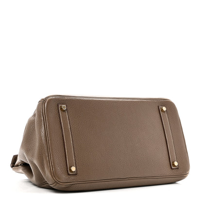 Hermes Taurillon Clemence Birkin 35 Etoupe 4 of 10