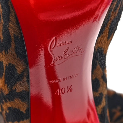Christian Louboutin Pony Hair Leopard Print Astrilarge Botta Knee Boots 40.5 Brown Black 7 of 7