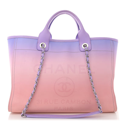Chanel Shaded Calfskin Small Deauville Tote Light Purple Pink Coral 1 of 16