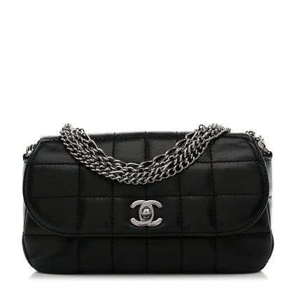 Chanel Lambskin Chocolate Bar Quilted Lambskin 4 Chain Flap Black 1 of 10