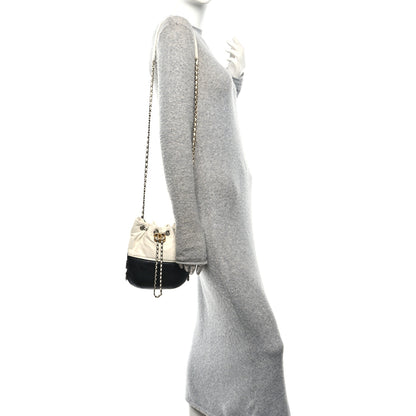 Chanel Aged Calfskin Quilted Small Gabrielle Bucket White Black 2 of 10