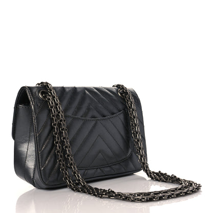 Chanel Metallic Aged Calfskin Chevron Quilted 2.55 Reissue Mini Flap Grey 3 of 11
