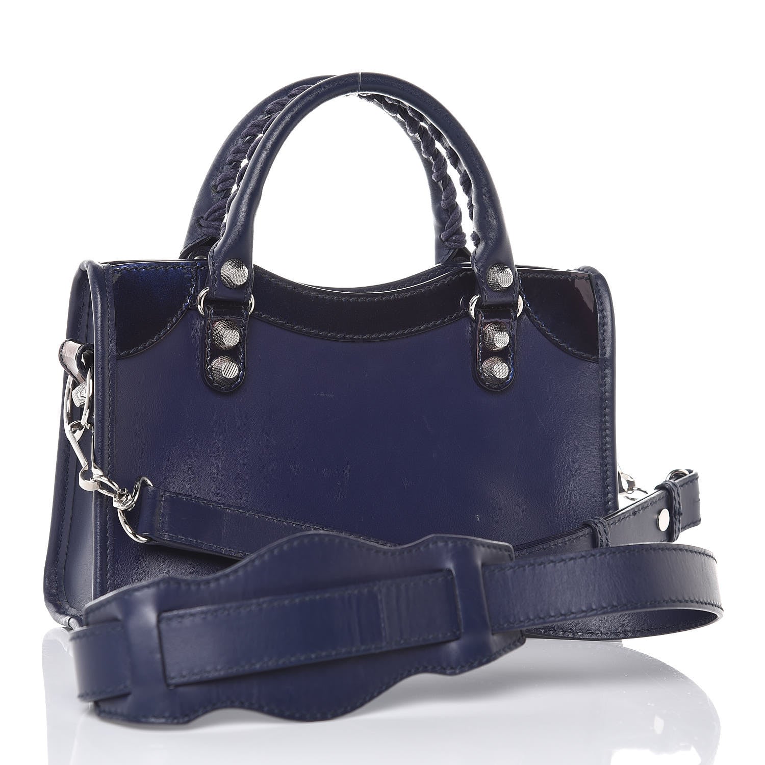 Balenciaga Smooth Calfskin Metallic Patent Giant 12 Silver Hardware Mini City Ultraviolet 3 of 15