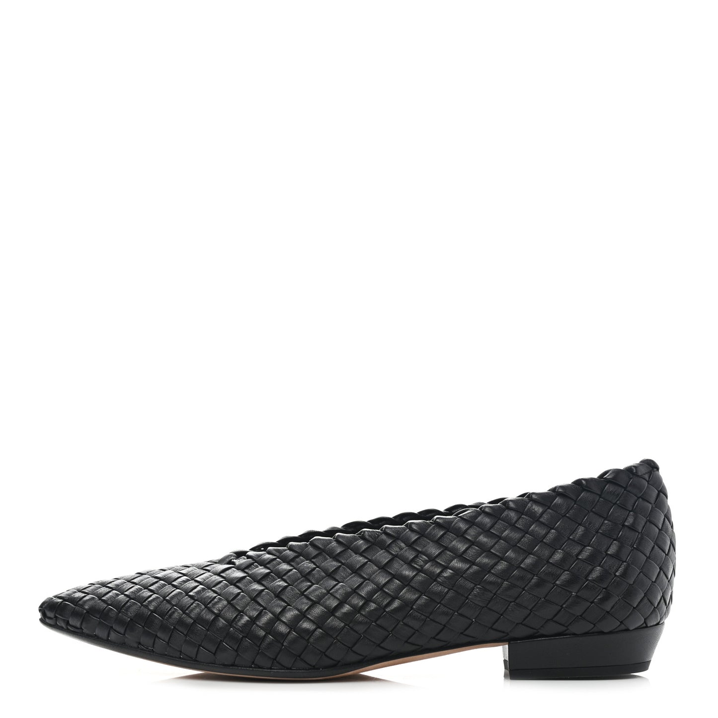 Nappa Intrecciato Almond Flats 40.5 Black
