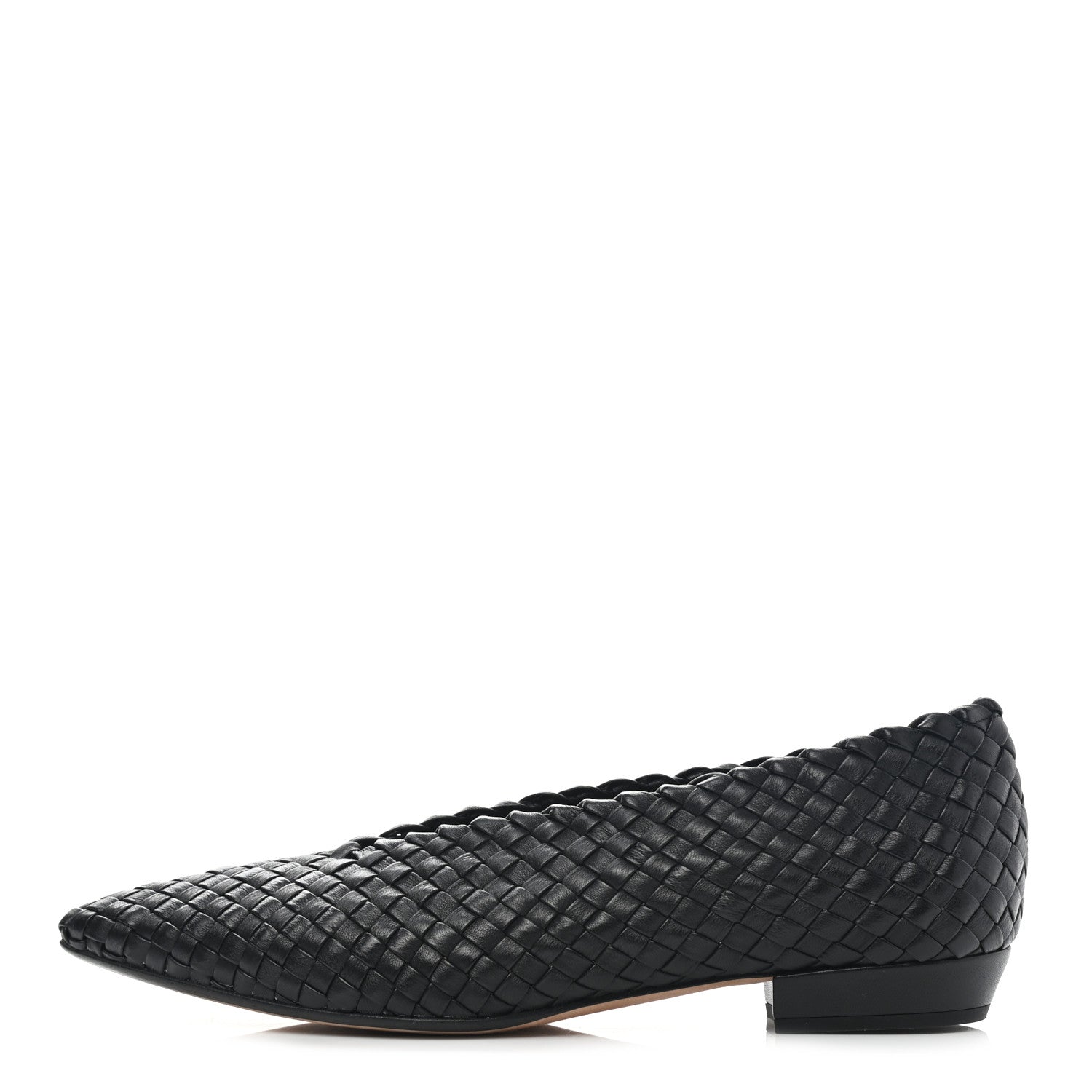 Bottega Veneta Nappa Intrecciato Almond Flats 40.5 Black 1 of 7