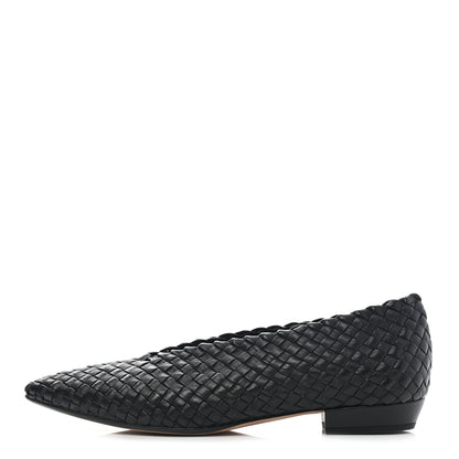 Bottega Veneta Nappa Intrecciato Almond Flats 40.5 Black 1 of 7