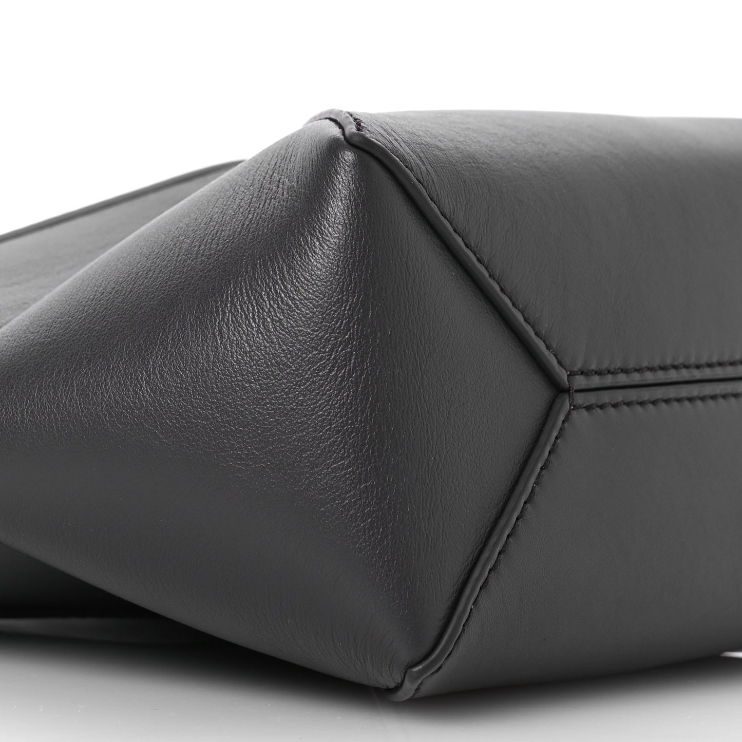 Shiny Calfskin Mini Puzzle Fold Tote Pearl Grey Dark Grey