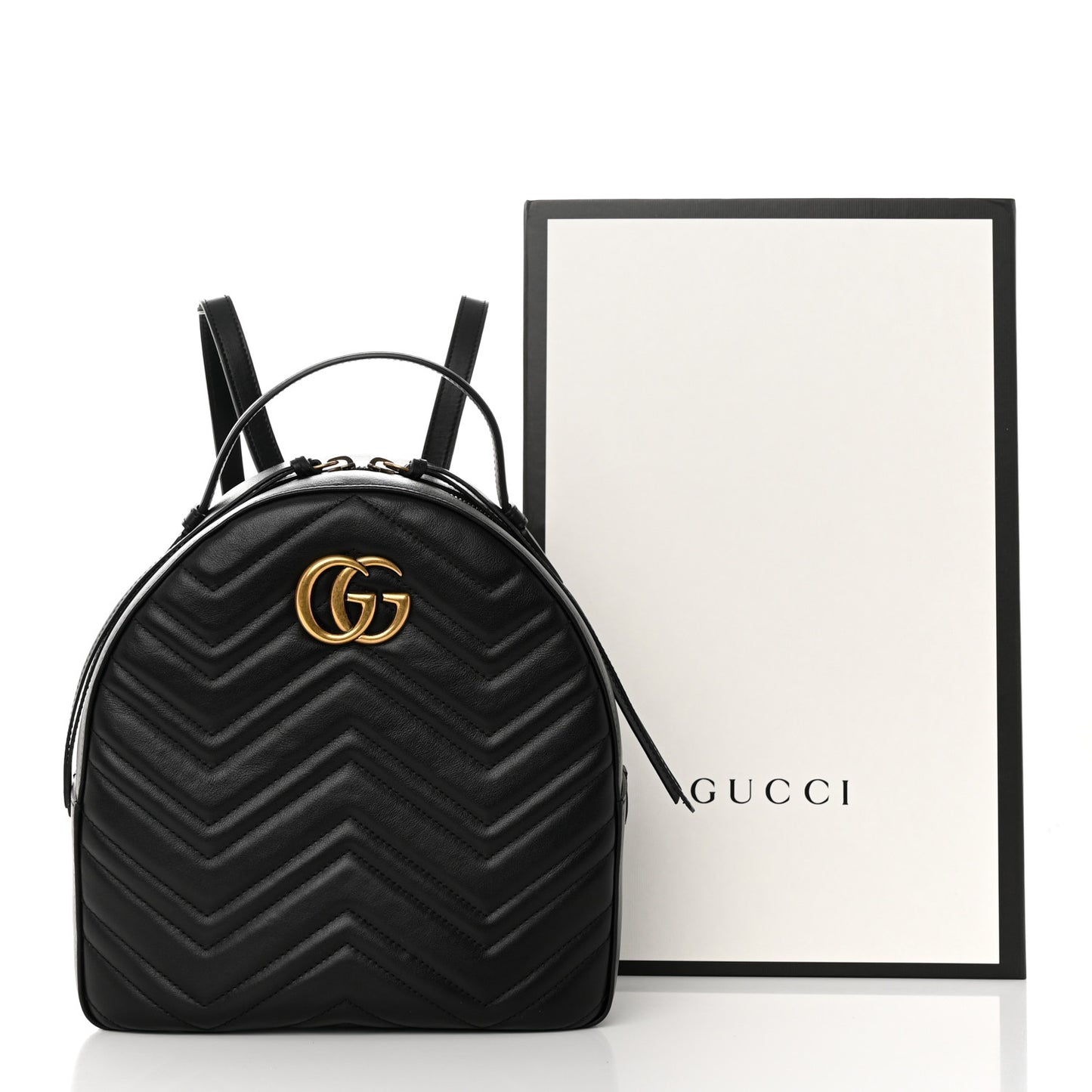 Calfskin Matelasse GG Marmont Backpack Black
