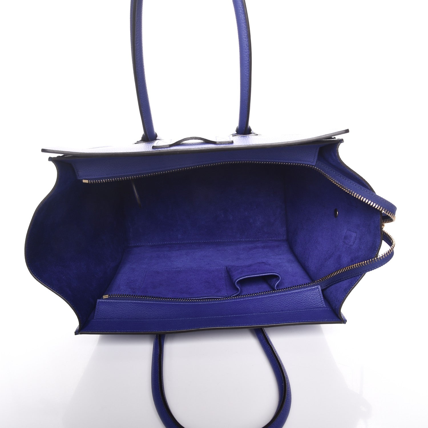 Celine Drummed Calfskin Mini Luggage Indigo 5 of 7