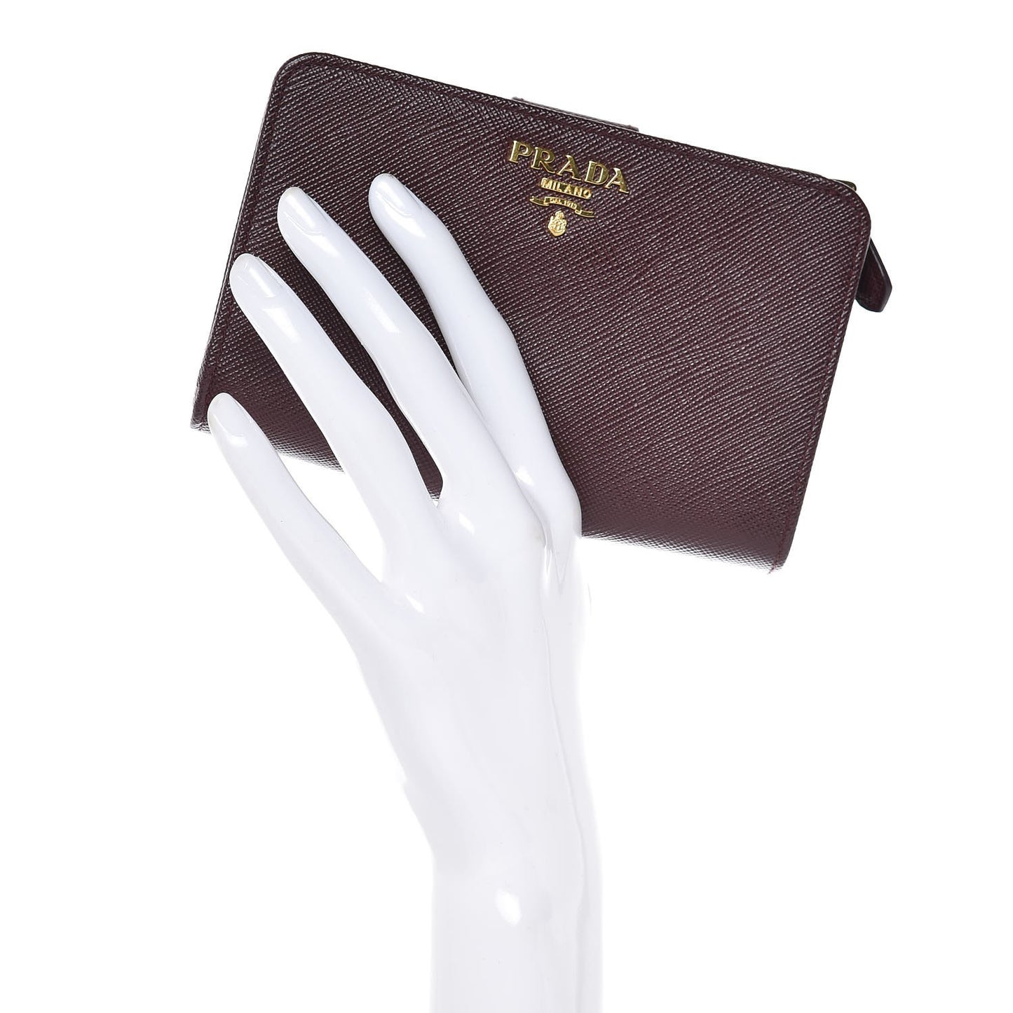 Saffiano Metal Compact Wallet Granato