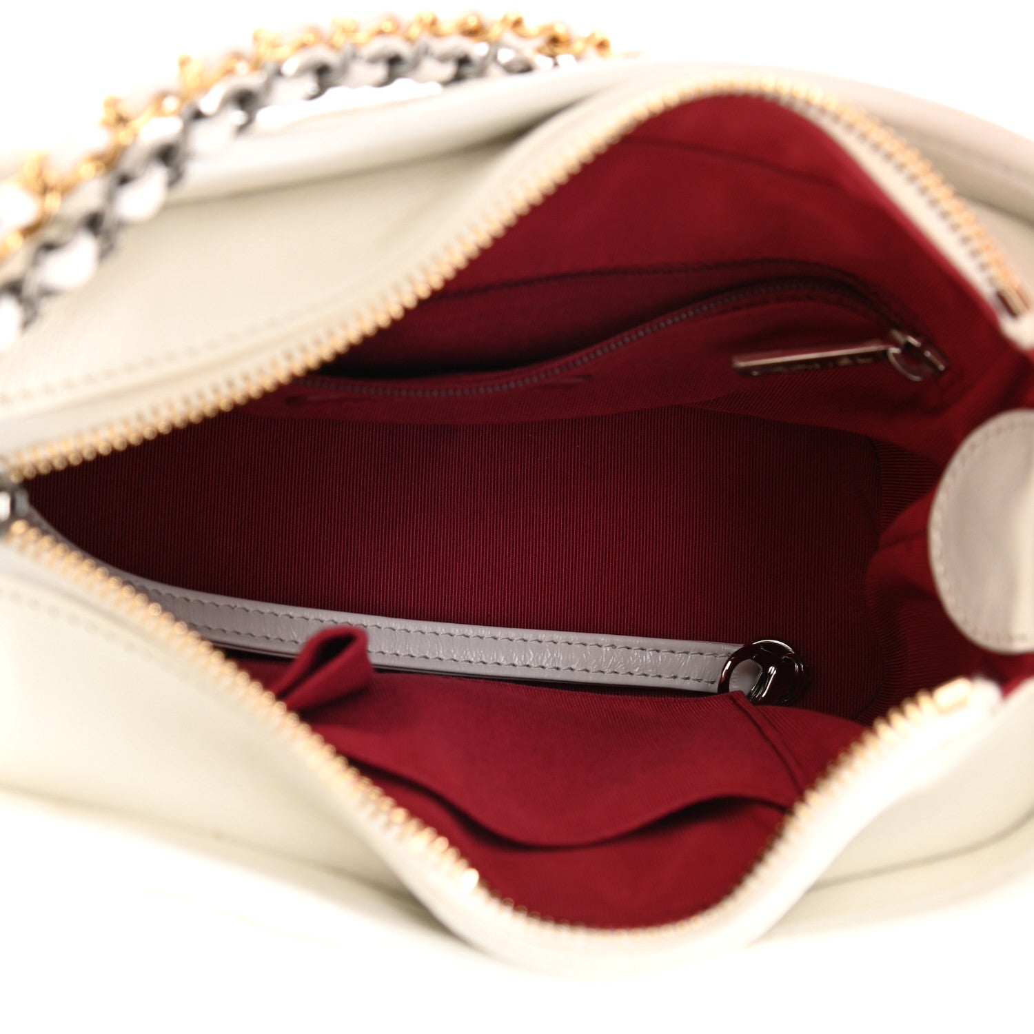 Chanel Aged Calfskin Quilted Small Gabrielle Hobo White 5 of 11
