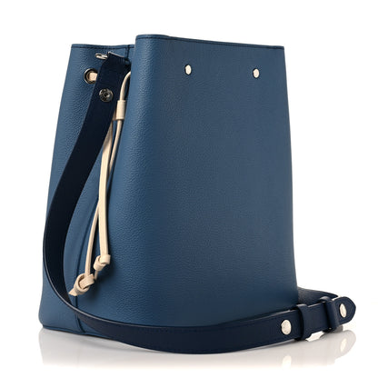 Louis Vuitton Calfskin Lockme Bucket Blue Jean 3 of 8