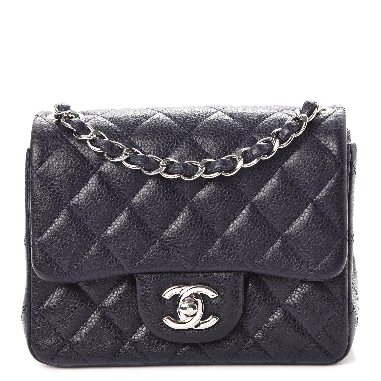 Chanel Caviar Quilted Mini Square Flap Navy 1 of 8