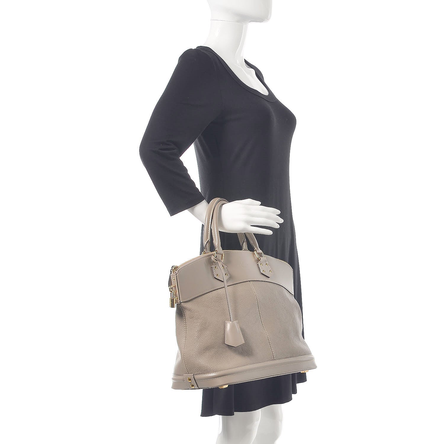 Louis Vuitton Suhali Lockit MM Greige 2 of 17