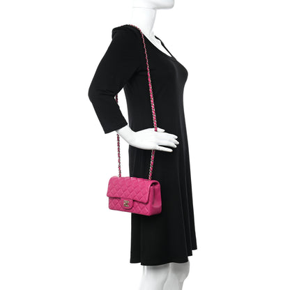 Chanel Lambskin Quilted Mini Rectangular Flap Fuchsia 2 of 11