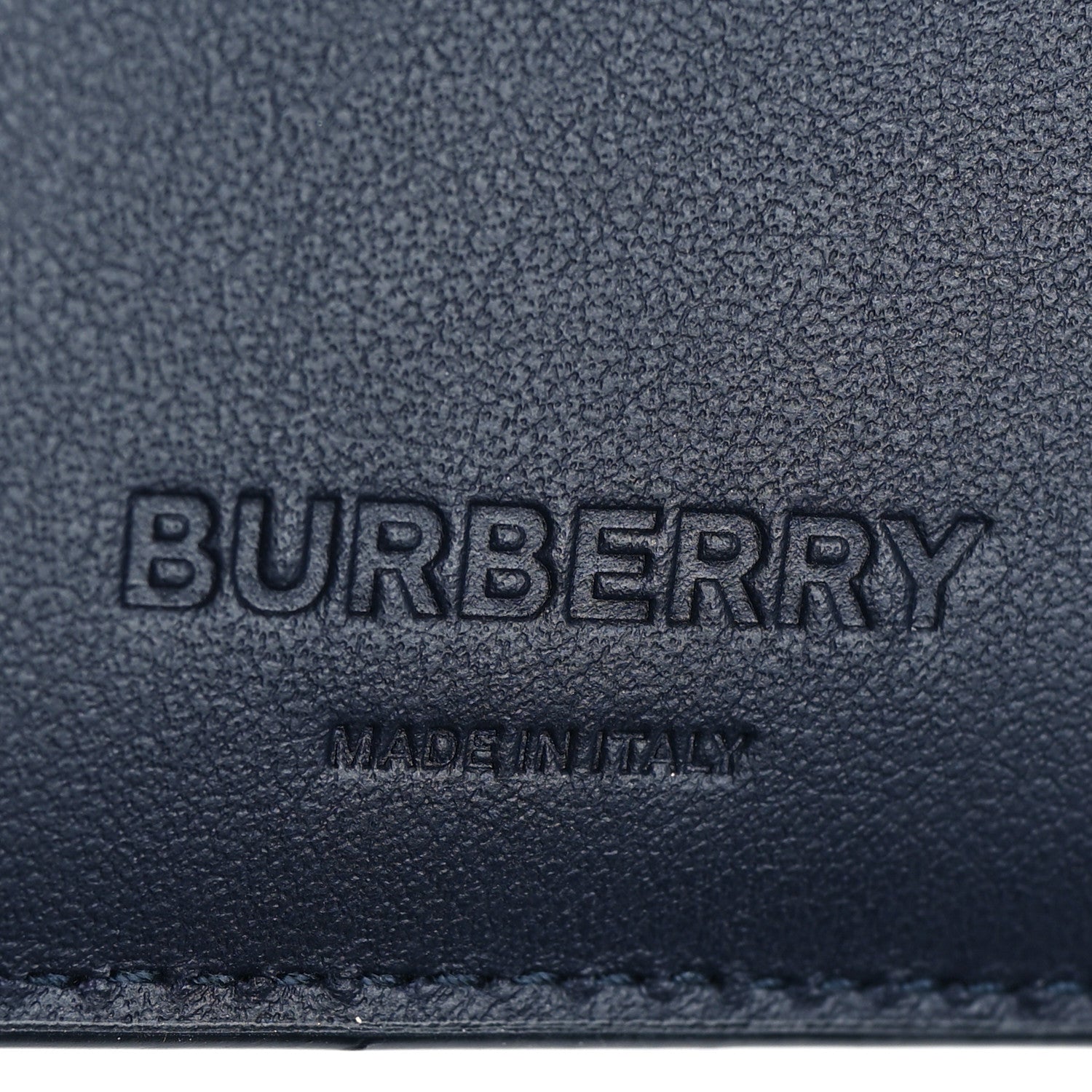 Burberry Smooth Calfskin Embossed Check Bi-Fold Wallet Dark Blue 6 of 8