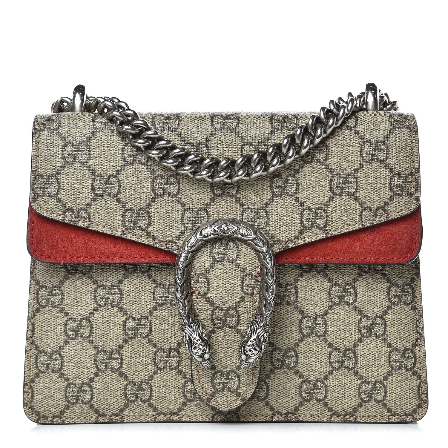 Gucci GG Supreme Monogram Mini Dionysus Shoulder Bag Hibiscus Red 1 of 11